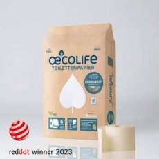 Oecolife - Milieuvriendelijk toiletpapier - ONGEBLEEKT - 6 rollen